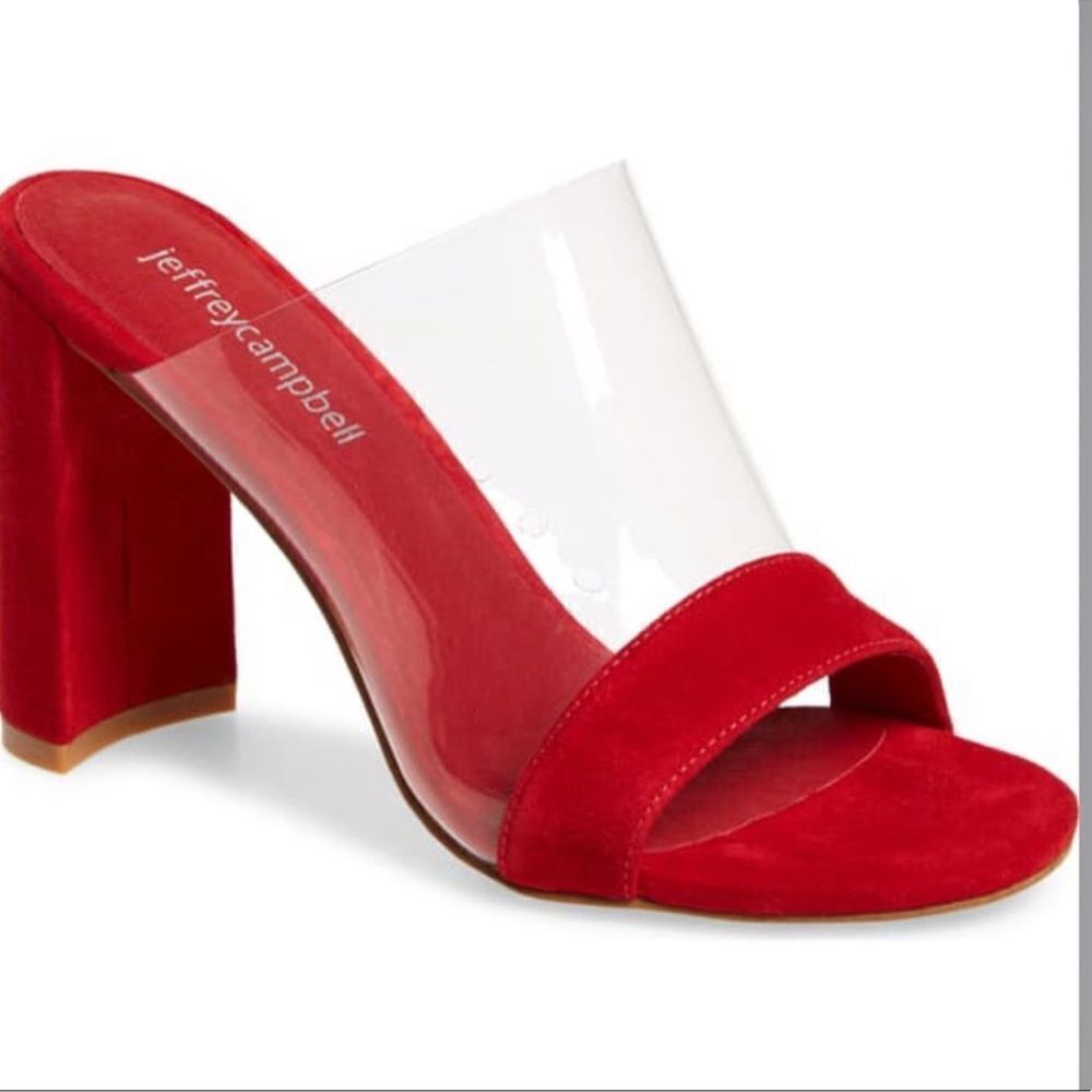 JEFFREY CAMPBELL Keira Slide Sandal size 7.5 RED